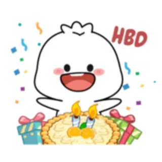 🎂 HBD Feliz Cumpleaños, Celebración, Pastel, Regalo, Festivo, Confeti whatsapp sticker