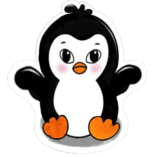 🤷 pinguino, carino, animale, cartone animato, adesivo whatsapp sticker
