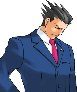 ⭕ Phoenix Wright Ace Attorney prawnik, gra wideo, sprzeciw, anime, manga telegram sticker