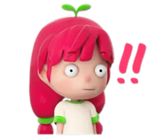 😳 Dessin animé, Animation, Personnage, Mignon, Surpris(e), Fille whatsapp sticker
