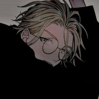 🍙 アニメ, 眼鏡, 男性, ポートレート telegram sticker