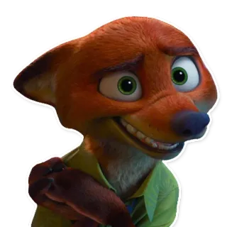 ☺️ Nick Wilde Zootopia zorro, animal, dibujos animados, Nick Wilde, Zootopia, animado, personaje telegram sticker