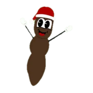💩 poop, christmas, santa hat, cartoon, animated telegram sticker