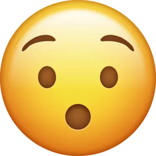 😯 emoji, shocked, surprised, yellow, face telegram sticker