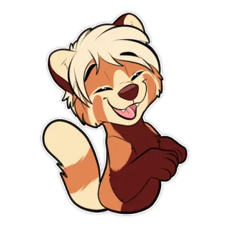😀 dier, cartoon, schattig, harig, glimlachend, vrolijk telegram sticker