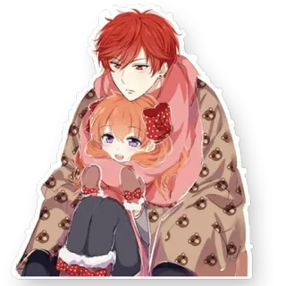 🤗 アニメ, 可愛い, ハグ, カップル, 漫画 telegram sticker