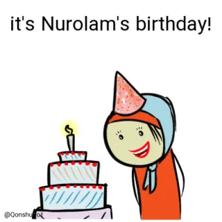 🎂 it's Nurolam's birthday! aniversário, bolo, festa, celebração, saudação, diversão whatsapp sticker