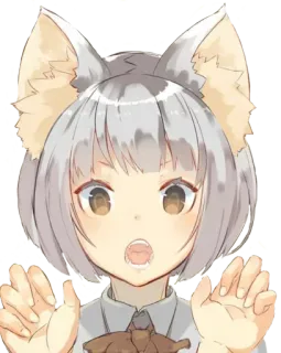 😮 Anime, Ragazza gatto, Carino, Manga, Kawaii telegram sticker