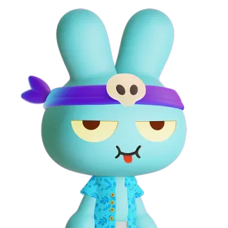 🐰 coelho, caveira, tiara, desenho animado, animal, kawaii telegram sticker