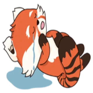 😭 レッサーパンダ, 泣く, 悲しい, 涙, 動物, アニメ, 感情, 可愛い telegram sticker