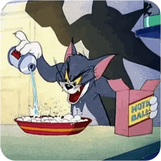 😴 Tom Cat Tom and Jerry HOT BALLS cartoon, funny, hot balls, joke, character, meme, comedy whatsapp sticker