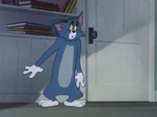 💛 Tom Cat Tom and Jerry Phim hoạt hình, Mèo, Động vật, Lo lắng, Sợ hãi, Tom và Jerry telegram sticker