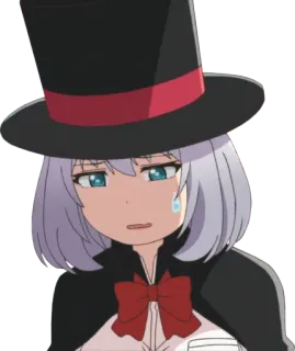 😔 Anime, Dziewczyna, Cylinder, Magia, Magik, Słodki, Kreskówka telegram sticker