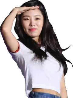 🤔 wanita, potret, orang, hormat telegram sticker