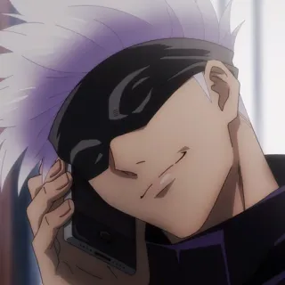 🤍 Satoru Gojo Jujutsu Kaisen anime, gojo, satoru, blindfold, phone telegram sticker