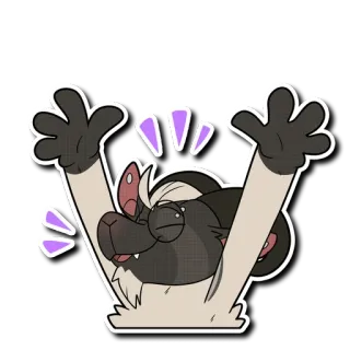 😁 cartoon, animal, dog, celebration, fun, happy telegram sticker