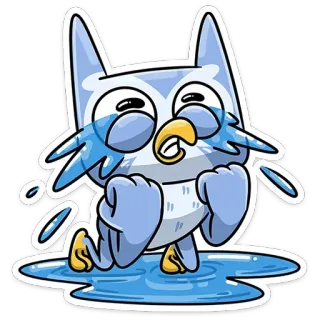 😭 owl, crying, sad, bird, cartoon, emotion, tears telegram sticker