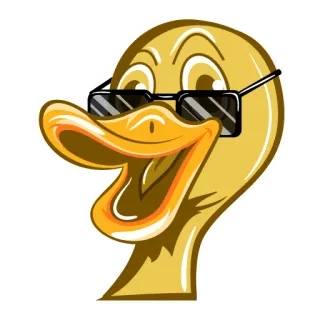 😎 오리, 멋진, 선글라스, 새, 노란색 telegram sticker