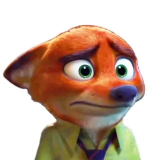 🙁 Nick Wilde Zootopia cáo, hoạt hình, disney, buồn telegram sticker