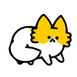 🏃‍♂️ แมว, น่ารัก, สัตว์, สติกเกอร์, สีเหลือง, สีขาว telegram sticker