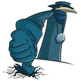 🐜 Pestdokter, Vogel, Ziekte, Epidemie, Middeleeuwen, Medisch telegram sticker