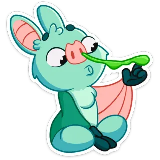😪 dơi, hoạt hình, dễ thương, động vật, nhãn dán, hình minh họa telegram sticker