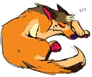 😴 wolf, sleeping, cute, animal, cartoon, curl up telegram sticker
