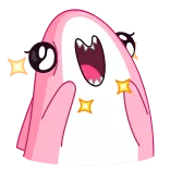 🤩 imut, senang, berkilau, animasi, stiker, kartun, merah muda whatsapp sticker