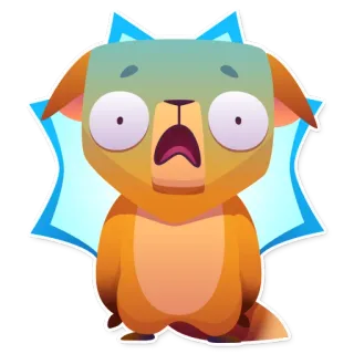😨 ステッカー, 漫画, 怖い, びっくり, イラスト, 動物 telegram sticker