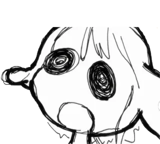 😰 Anime, Mangá, Esboço, Personagem, Desenho animado, Desenho telegram sticker