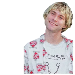 😧 Kurt Cobain HOW ARE YOU 
UNFINISHED ALBUM cantante, músico, banda, kurt, cobain telegram sticker