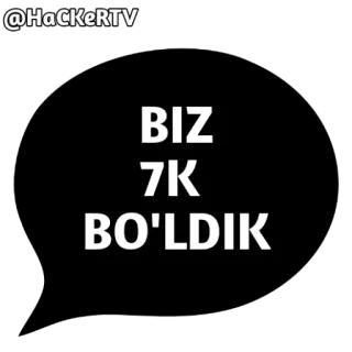 🎉 BIZ
7K
BO'LDIK celebrazione, traguardo, 7k, follower, testo, sfondo nero, testo bianco telegram sticker