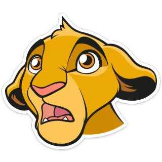 😳 Simba The Lion King Симба, Лев, Дисней, Мультфильм, Страх, Удивление whatsapp sticker