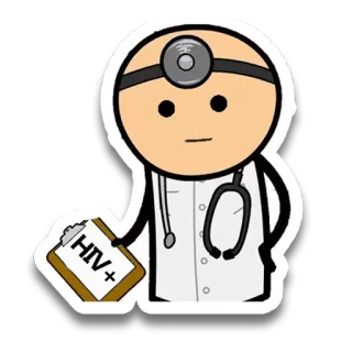 😐 HIV+ médico, médico, salud, VIH, enfermedad, diagnóstico, virus whatsapp sticker