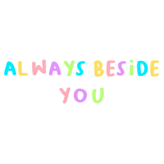 💬 ALWAYS BESIDE YOU amicizia, supporto, pastello, carino, stravagante whatsapp sticker