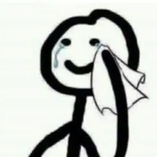 😭 piangere, omino stilizzato, triste, lacrime, emotivo telegram sticker