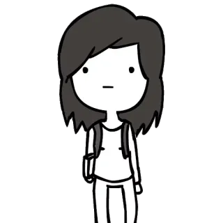 😐 Desenho animado, Personagem, Simples, Desenho, Mochila, Minimalista telegram sticker