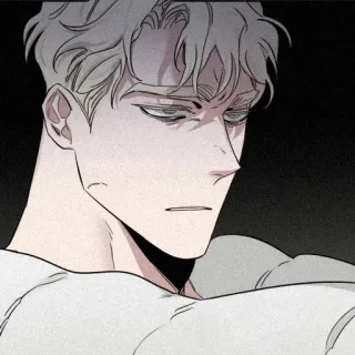 🌹 mężczyzna, smutny, anime, manga, wyraz, portret telegram sticker