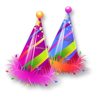 🎉 Happy Birthday anniversaire, fête, chapeau, célébration, coloré whatsapp sticker