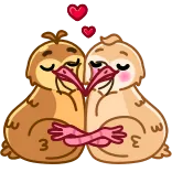 👩‍❤️‍👨 pássaros, amor, beijo, fofo, animais telegram sticker