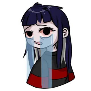 😭 pleurer, triste, larmes, animé, émotion, fille whatsapp sticker