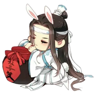 🏵 Anime, Chibi, Carino, Orecchie da coniglio telegram sticker