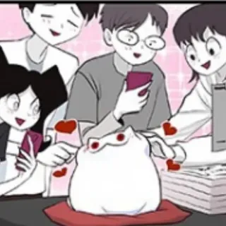 ❤️ ludzie, serca, telefon, anime, miłość telegram sticker