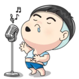 🎙 Menyanyi, Mikrofon, Kartun, Musik, Pertunjukan, Hiburan whatsapp sticker