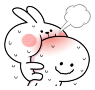 ♥️ rabbit, cartoon, cute, hug, funny, character telegram sticker
