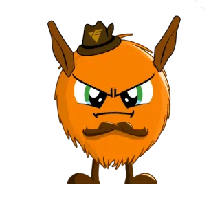 😠 dibujo animado, monstruo, sombrero, bigote, enfadado, personaje telegram sticker