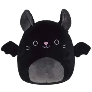 🦇 pipistrello, Squishmallow, peluche, giocattolo, carino, animale telegram sticker