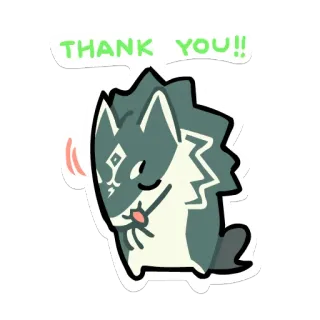 🙏 THANK YOU!! thank you, wolf, cartoon telegram sticker