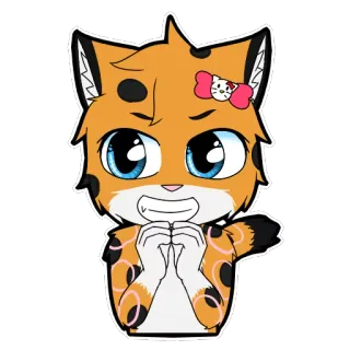 😈 Katze, Kätzchen, Tier, kawaii, süß, Cartoon, orange telegram sticker