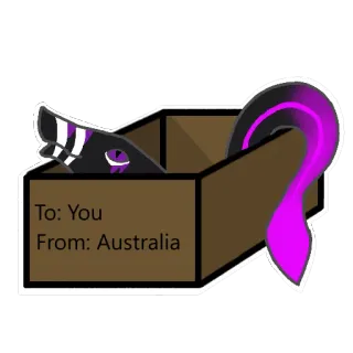 🧀 To: You
From: Australia animal, caja, morado, australia, regalo, pegatina whatsapp sticker